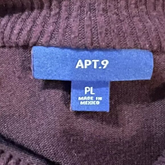 Apt 9. Sz PL. Maroon Cowl Turtleneck Soft Long Slv Sweater. Rayon Blend. B113 - Picture 5 of 5